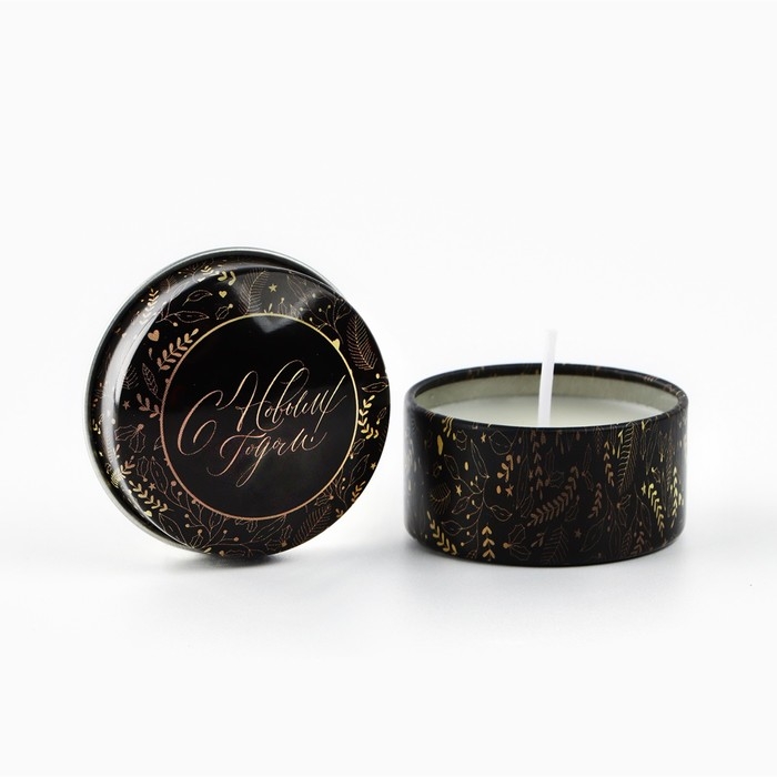 Свеча новогодняя в железной банке &laquo;Новый год: С новым годом&laquo;Новый год: аромат лаванда, 4.8 см