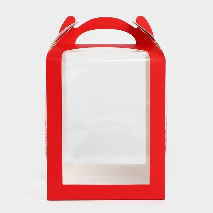 Складная коробка под маленький торт «Зимний город», 15 х 15 х 18 см, Новый год Складная коробка под маленький торт «Зимний город», 15 х 15 х 18 см, Новый год