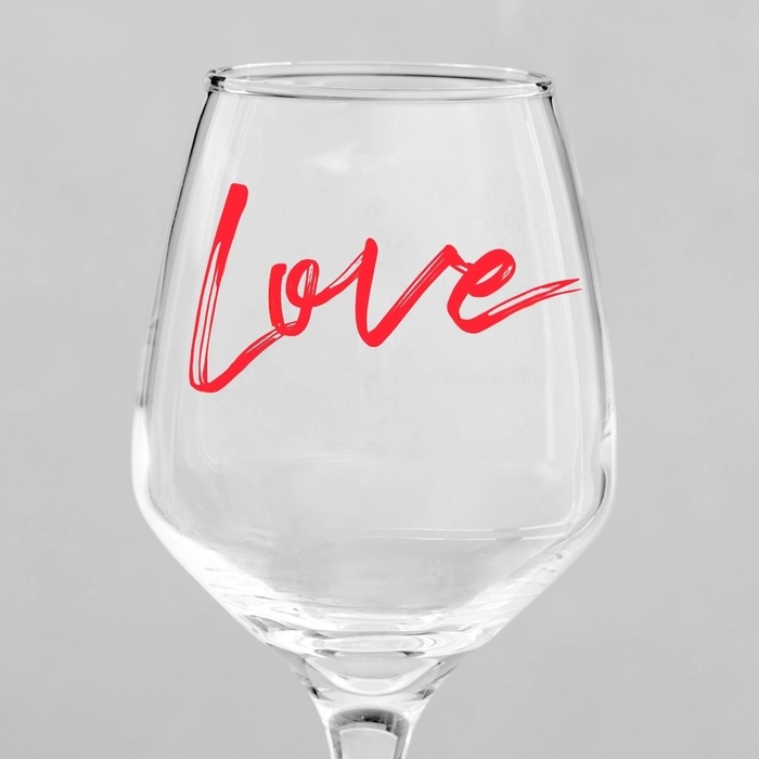 Бокал для вина &laquo;Love&raquo;, деколь, 350 мл