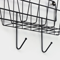 Корзина с 2 крючками, 31,5×13×20 см, цвет черный Корзина с 2 крючками, 31,5×13×20 см, цвет черный