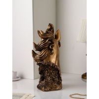 Фигура &laquo;Голова коня&raquo;, полистоун, 51 см, цвет золото