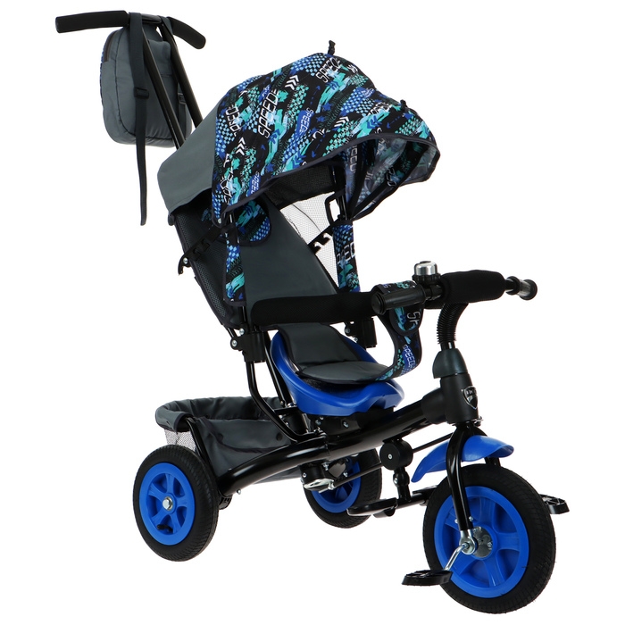 Велосипед трёхколёсный Vivat 1, принт скорость, синий Велосипед трёхколёсный Vivat 1, принт скорость, синий