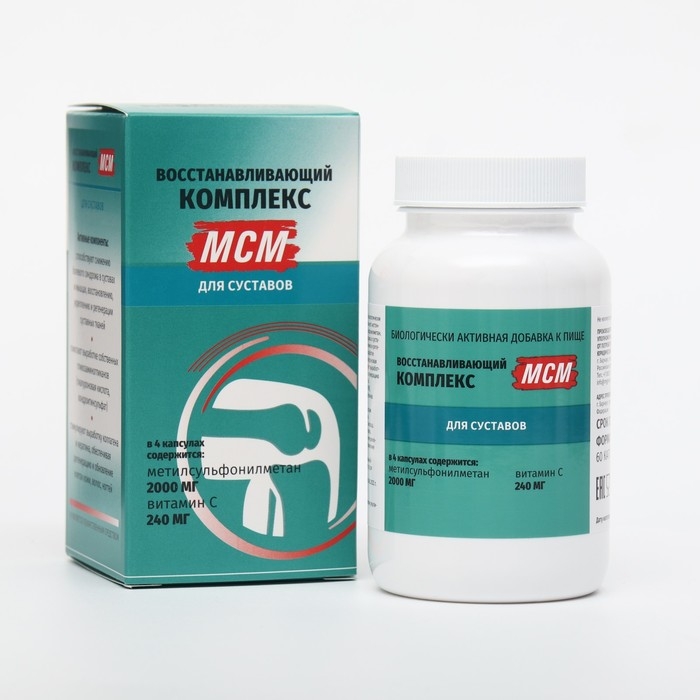 Комплекс восстанавливающий для суставов с МСМ, 60 капсул, 560 мг Комплекс восстанавливающий для суставов с МСМ, 60 капсул, 560 мг