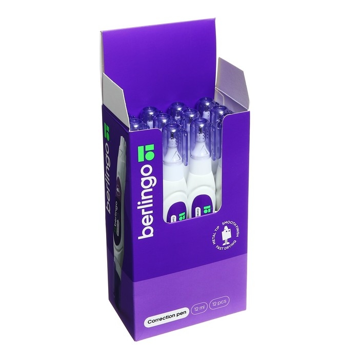 Ручка-корректор Berlingo, 12 мл, металлический наконечник Ручка-корректор Berlingo, 12 мл, металлический наконечник