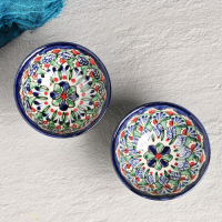 Набор чайный Риштан, 9 предм: чайник 1л., 6 пиал 9,5см, конфетница 23см, сахарница 250м Набор чайный Риштан, 9 предм: чайник 1л., 6 пиал 9,5см, конфетница 23см, сахарница 250м