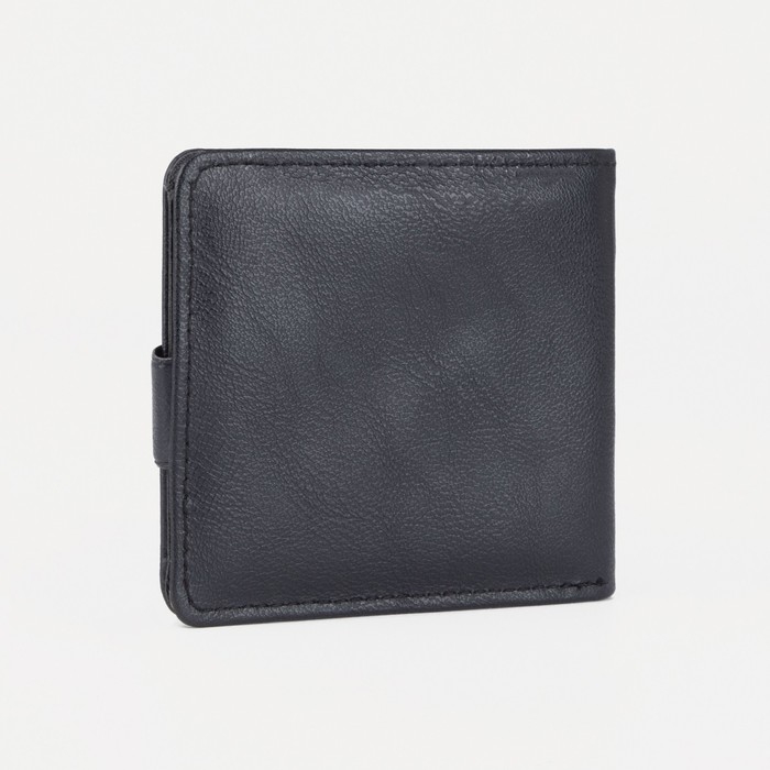 Портмоне мужское на кнопке, отдел для купюр, для карт, цвет чёрный
