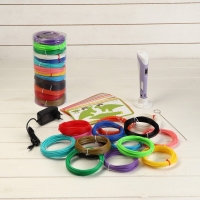 Комплект в тубусе 3Д ручка с дисплеем фиолетовая + пластик PLA 15 цветов по 10 метров Комплект в тубусе 3Д ручка с дисплеем фиолетовая + пластик PLA 15 цветов по 10 метров