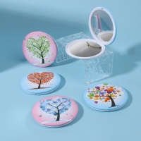 Зеркало складное &laquo;Деревья&raquo;, d = 7,5 см, с увеличением, рисунок МИКС