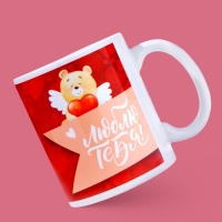 Кружка керамическая &laquo;Мишка&raquo;, 320 мл, цвет красный