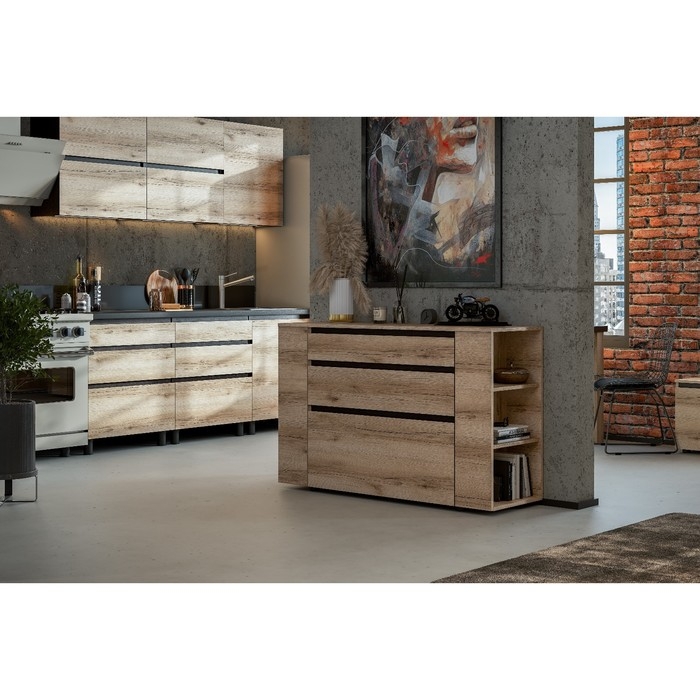 Комод Одри, 1302х430х840, Дуб делано/Венге Комод Одри, 1302х430х840, Дуб делано/Венге