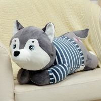 Мягкая игрушка &laquo;Хаски&raquo;, с пледом, 60 см, цвет серый