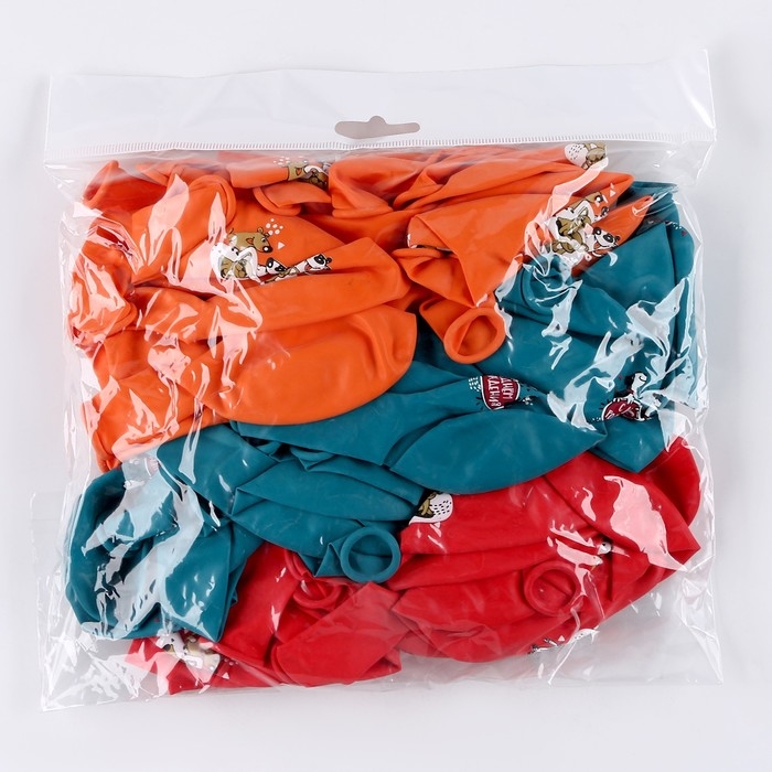 Воздушный шар латексный 12" &laquo;С днём рождения. Собачки&raquo;, 50 шт.