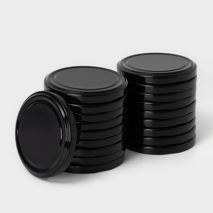 Набор крышек для консервирования Доляна &laquo;Ночь&raquo;, ТО-82 мм, металл, 20 шт, цвет черный