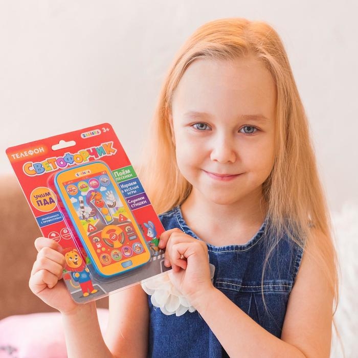 Телефон обучающий &laquo;Умный светофор&raquo;, звуковые эффекты, работает от батареек