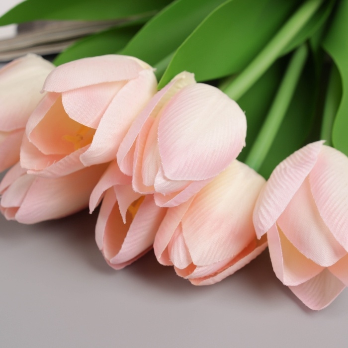 Цветы искусственные &laquo;Тюльпан люкс&raquo; (7 штук в связке) 32 см, светло-розовый