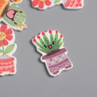 Декор для творчества дерево "Весёлые растения в горшочках" набор 10 шт 2,7х1,5 см Декор для творчества дерево "Весёлые растения в горшочках" набор 10 шт 2,7х1,5 см