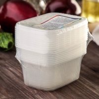 Контейнер пластиковый одноразовый с крышкой, 10 шт, 250 мл, 10,8&times;8,2&times;4,6 см, цвет прозрачный