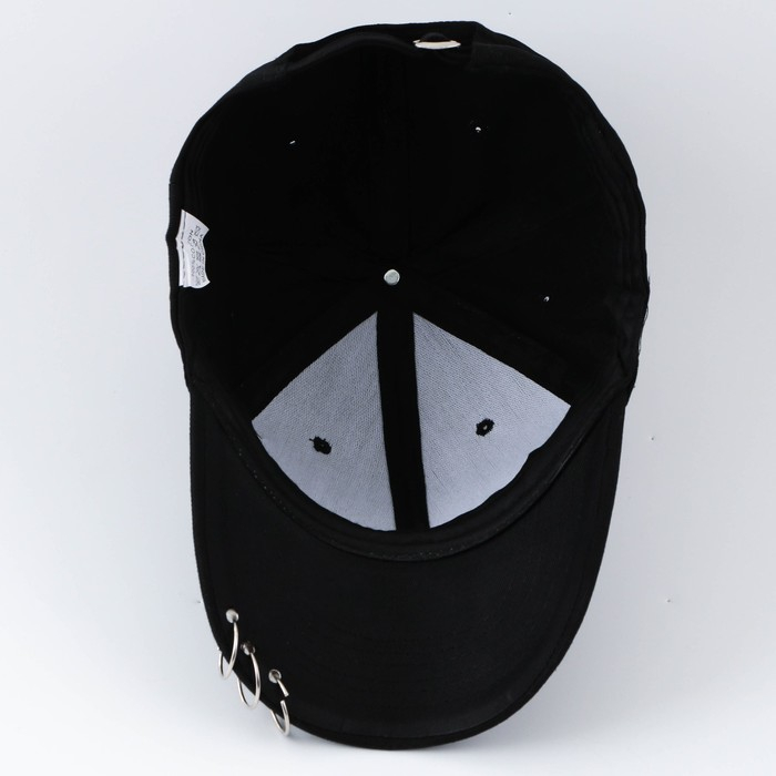 Кепка женская с кольцами, цвет чёрный, р-р 56 Кепка женская с кольцами, цвет чёрный, р-р 56