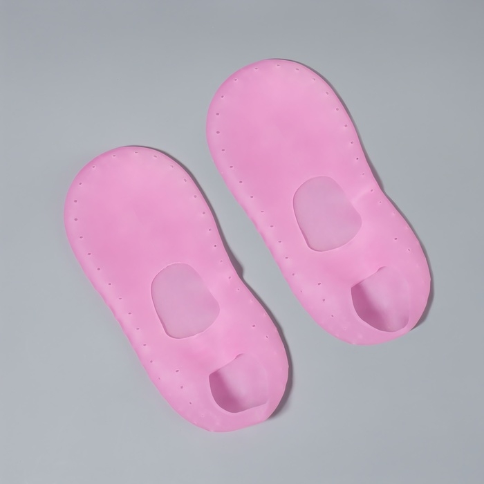 Носочки для педикюра, силиконовые, с перфорацией, с лямкой, размер L, цвет розовый Носочки для педикюра, силиконовые, с перфорацией, с лямкой, размер L, цвет розовый