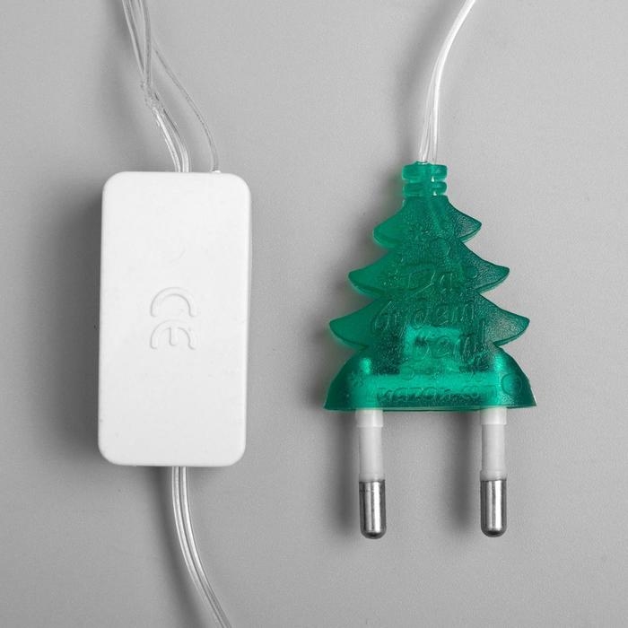 Гирлянда «Нить» 5 м с насадками «Два колокольчика», IP20, прозрачная нить, 20 LED, свечение мульти (RG/RB), мигание, 220 В Гирлянда «Нить» 5 м с насадками «Два колокольчика», IP20, прозрачная нить, 20 LED, свечение мульти (RG/RB), мигание, 220 В