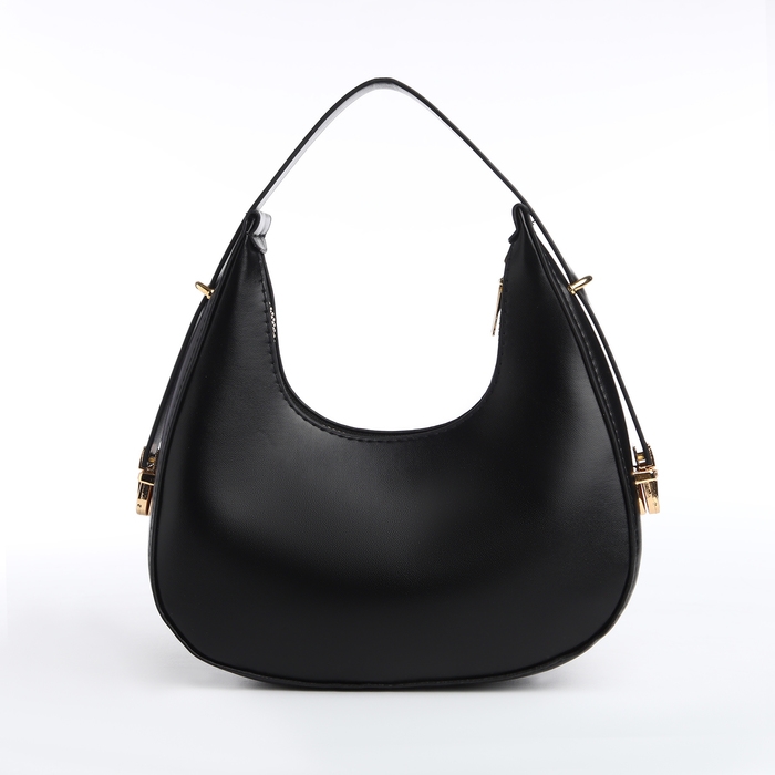 Сумка женская багет на молнии, цвет чёрный