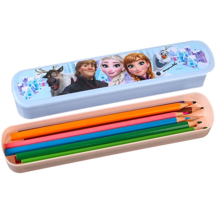 Пенал-футляр пластиковый, 43х200х23 мм, выдвижной, Холодное сердце Пенал-футляр пластиковый, 43х200х23 мм, выдвижной, Холодное сердце