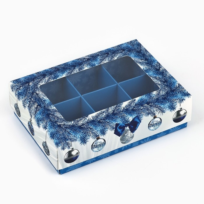 Коробка складная под 6 конфет &laquo;Морозная роскошь&raquo;, 13.5 х 9.8 х 3.8 см, Новый год