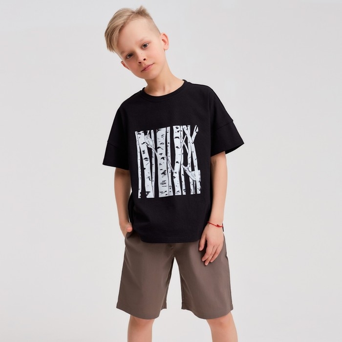 Футболка детская MINAKU «Берёза», цвет чёрный, рост 158 Футболка детская MINAKU «Берёза», цвет чёрный, рост 158
