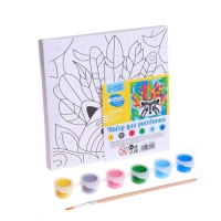 Картина по номерам для детей &laquo;Енот в перьях&raquo;, 15 х 15 см