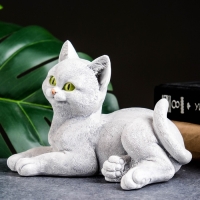 Фигура "Кошечка лежит" белая, 18х13х13см