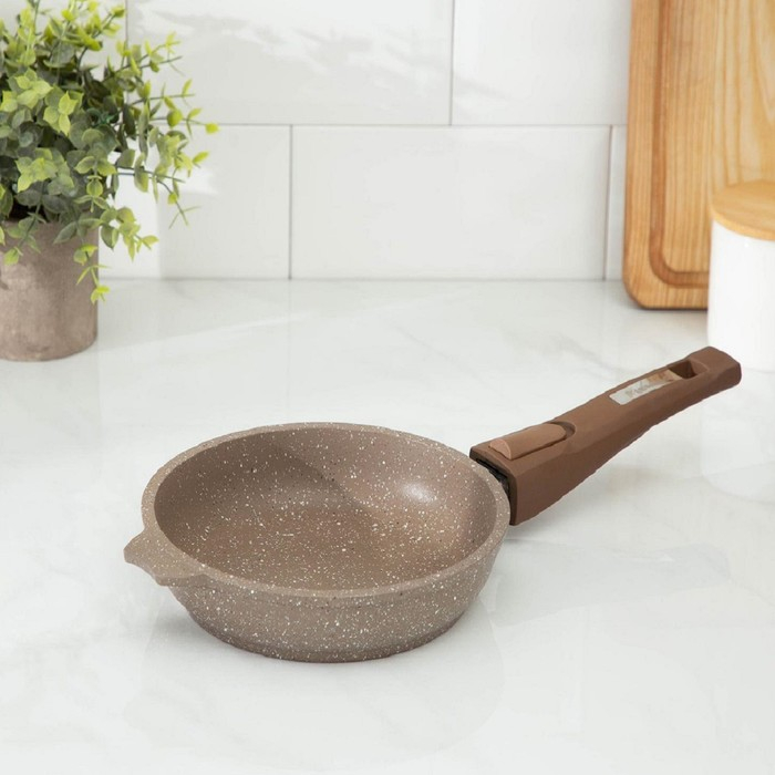 Сковорода &laquo;Гранит Brown&raquo;, d=18 см, антипригарное покрытие, съёмная ручка, цвет МИКС