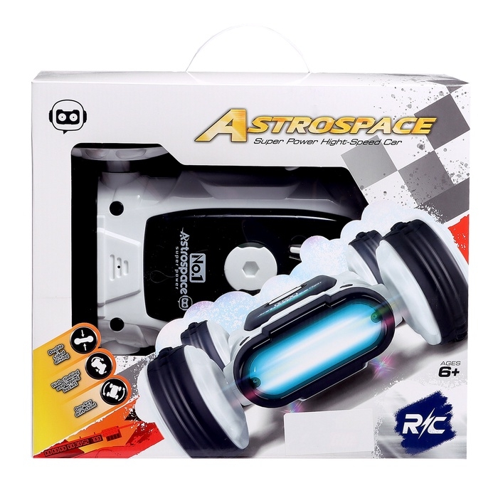 Машинка перевертыш &laquo;Техно&raquo;, радиоуправляемая, дрифт, аккумулятор, на пульте управления, цвет белый