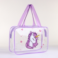 Косметичка на молнии, цвет сиреневый