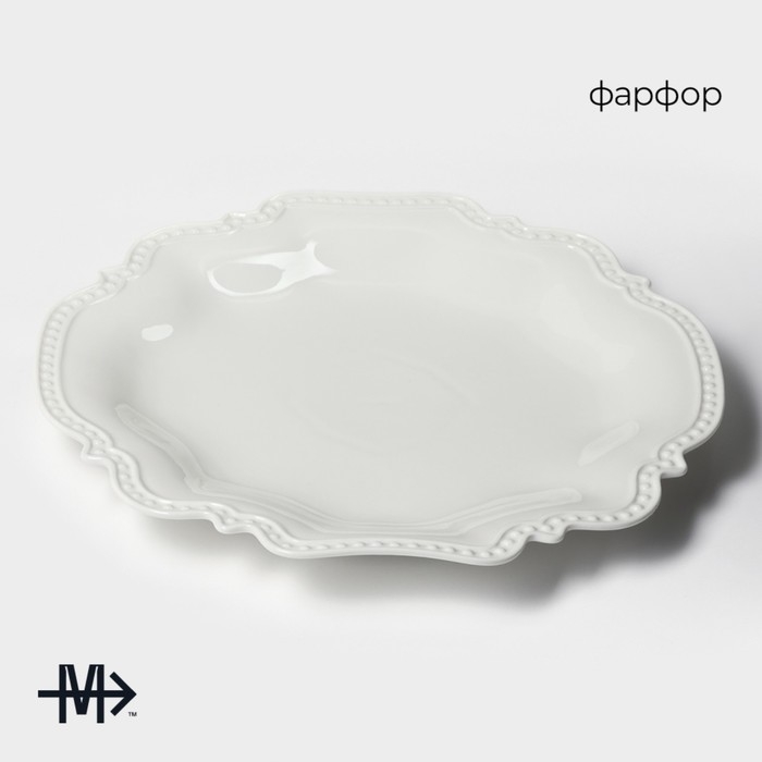 Блюдо фарфоровое Magistro &laquo;Сюита&raquo;, d=35,8 см, цвет белый