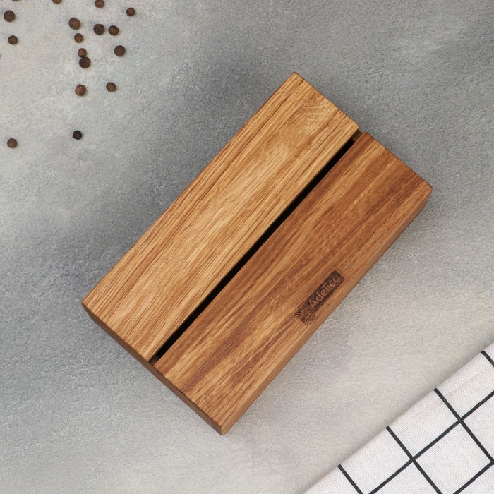 Салфетница-органайзер кухонный Adelica, 2в1, с отделением под чай и специи, 21&times;12&times;5,5 см, дуб