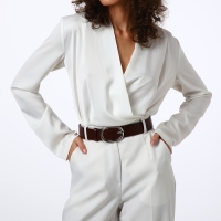 Ремень женский, ширина 4 см, винт, пряжка металл, цвет коричневый