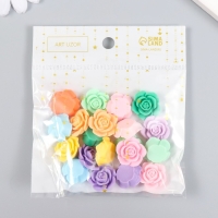 Декор для творчества пластик "Разноцветные розочки" набор 20 шт 1,8х1,8х1,8 см