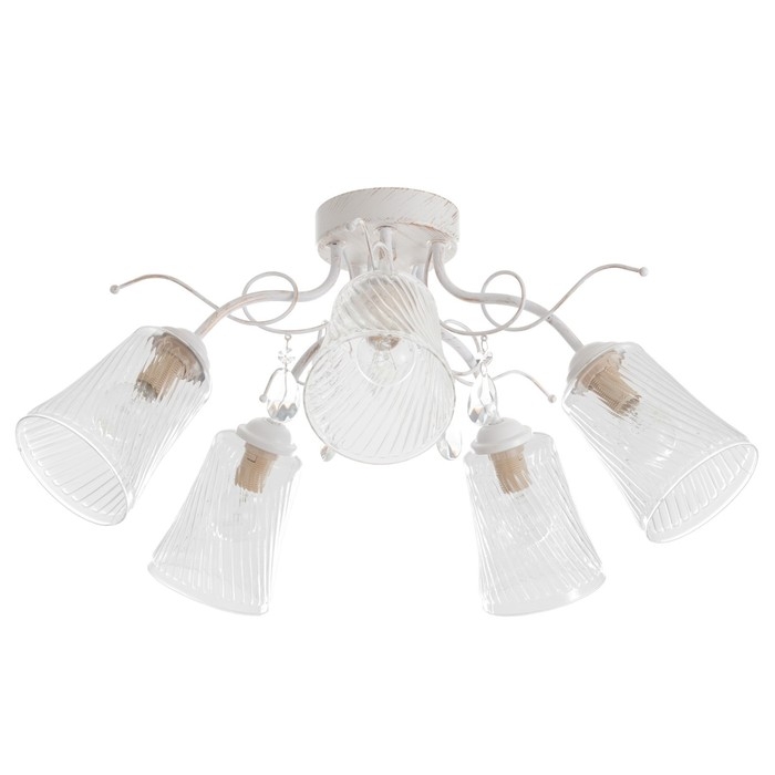 Люстра Люстра "Глория" 5xE14 40Вт белый с золотой патиной 61,5х61,5х27 см BayerLux