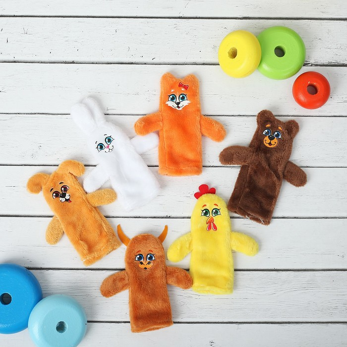 Пальчиковый театр &laquo;Заяц и лисичка&raquo;, набор: 6 персонажей, сценарий