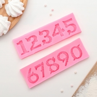 Молд &laquo;Цифры с узором&raquo;, силикон, 16,6&times;10,5 см, цвет МИКС