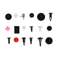 Клипсы и пистоны крепежные, 17 видов, набор 350 шт