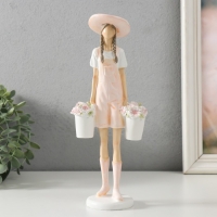 Сувенир полистоун "Девушка с ведёрками цветов" 10,5х6,5х26,5 см Сувенир полистоун "Девушка с ведёрками цветов" 10,5х6,5х26,5 см