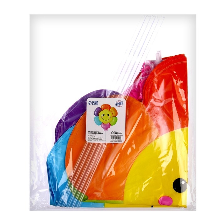 Шар фольгированный 18" &laquo;Разноцветная ромашка&raquo;, с палочкой