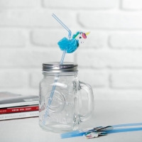 Трубочка для коктейля &laquo;Единорог&raquo;, набор 10 шт.