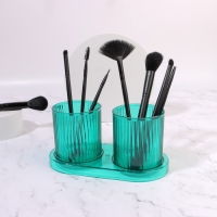 Набор органайзеров - подставок для хранения маникюрных/косметических принадлежностей, на подставке, 20 &times; 10 &times; 10 см, цвет прозрачный/МИКС