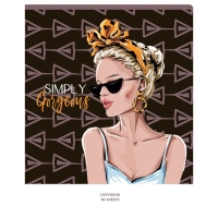 Тетрадь 96 листов в клетку Simply the best, обложка мелованный картон, глянцевая ламинация, блок офсет, МИКС