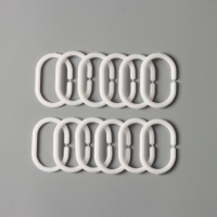 Кольца для штор Доляна, в ванную, пластик, 12 шт, 5,7&times;3,8 см, цвет белый