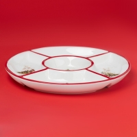 Менажница новогодняя Доляна «Волшебное дерево», 5 ячеек, 25,5×3,1 см, керамика, цвет белый Менажница новогодняя Доляна «Волшебное дерево», 5 ячеек, 25,5×3,1 см, керамика, цвет белый