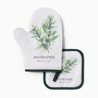 Набор кух."Розмарин" варежка-прих.20х27см, прихватка 17х17см 100% п/э Набор кух."Розмарин" варежка-прих.20х27см, прихватка 17х17см 100% п/э