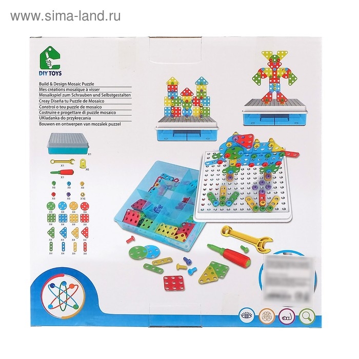 Конструктор с болтовым соединением &laquo;Забавные фигуры&raquo;, с отвёрткой и ключом, 129 деталей